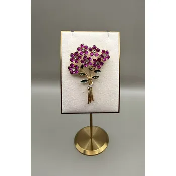 Brož Kovová brož "Růžový svazek květin"