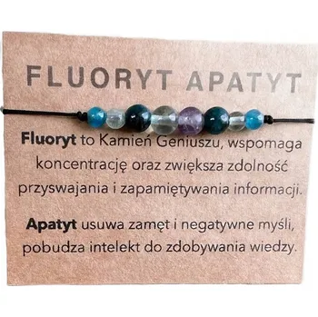 Náramek Náramek na černém provázku Fluorit Apatit