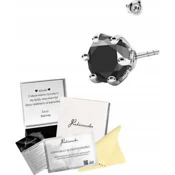 Náušnice Stříbrná náušnice PÁNSKÁ DÁMSKÁ zirkon černá S VĚNOVÁNÍM