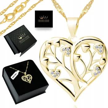 Přívěsek ZLATÝ ŘETÍZEK + PŘÍVĚŠEK SE ZIRKONY DÁREK PRO DCERU