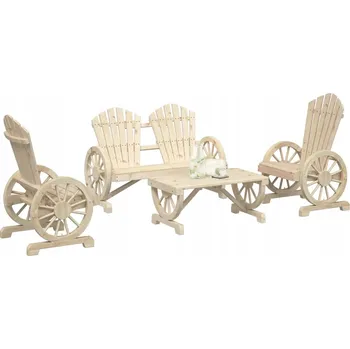 VidaXL 4dílná zahradní souprava, masivní jedlové dřevo