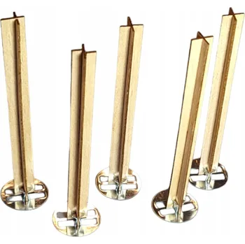 Svíčka Dřevěný křížový knot suchý 100x10x1 Sada x5 pro sójové svíčky