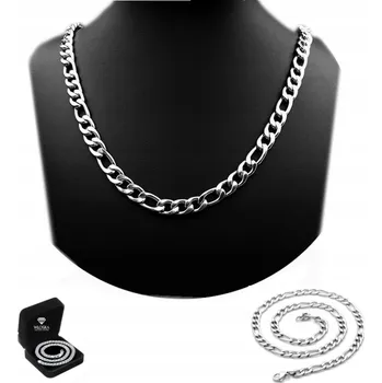 Řetízek ŘETÍZEK Pánský Stříbrný Figaro ŘETĚZ 55cm Diamantovaný + DÁREK