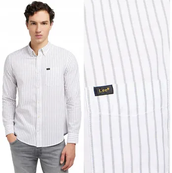 Pánská košile Lee pánská košile casual BUTTON DOWN dlouhý rukáv regular bavlna velikost M