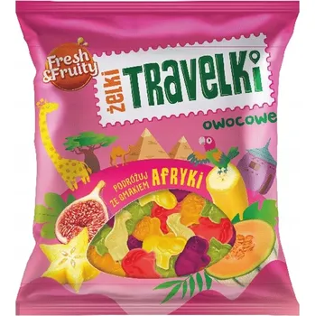 Bonbon Želé Bonbony Fresh Fruity Želé Bonbony travelky ovocné příchutě Afriky 80 g Wawel 0,08 g