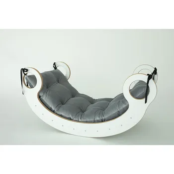 Dětská houpačka Dřevěné Houpačka Montessori + šedý Polštář