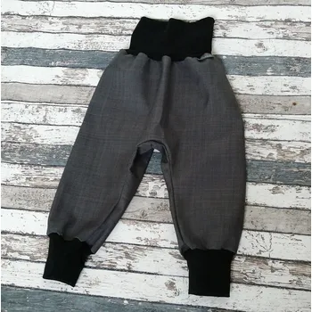 Dívčí kalhoty Yháček Softshellové kalhoty Yháček, podzim, šedá/černá Velikost: 110