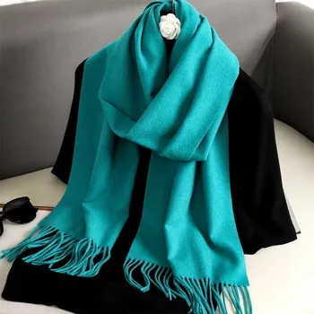 Šála ŠÁLA zelená TYRKYSOVÁ Dámská šála z imitace kašmíru velká šátek nákrčník