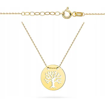 Náhrdelník ZLATÝ NÁHRDELNÍK ŘETÍZEK Dámský Au 585 Strom Štěstí 14k