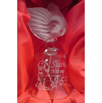 Vánoční ozdoba Pískovaný zvoneček - dekor Pejsek č.6