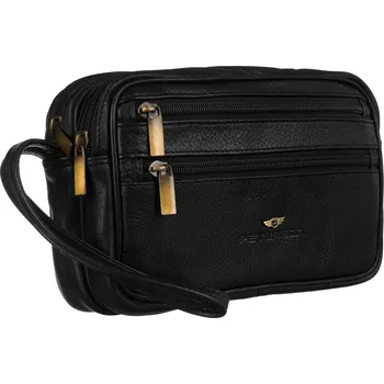 Kabelka Kožená taštička do ruky Peterson PTN 1058-NDM černá univerzální