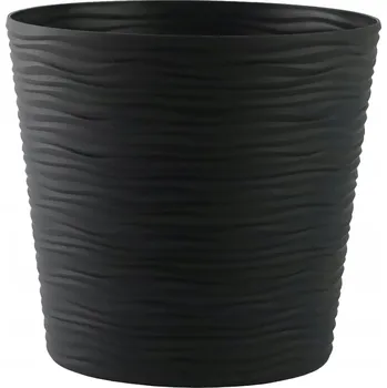 Květináč Květináč 18 cm x 20 x 18 cm průměr 18 cm plast grafit
