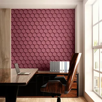 Obraz Odolný a praktický 3D nástěnný panel HONEYCOMB RŮŽOVÝ Korek