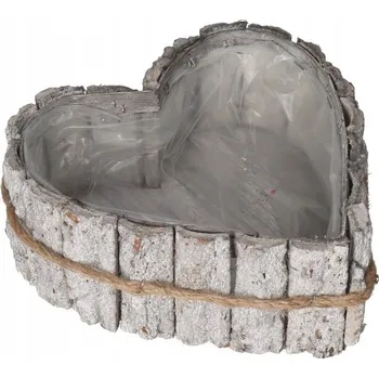 Květináč Obal na květináč 20 cm dřevěný šedý