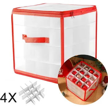 Vánoční dekorace Krabička s nádobou na vánoční ozdoby, vánoční dekorace, 64 przegródki