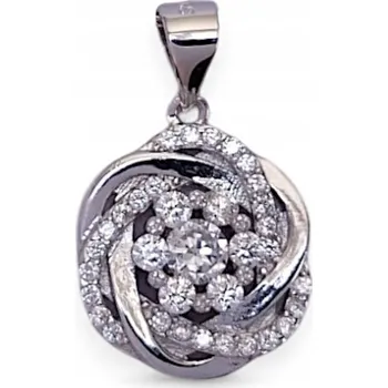 Přívěsek Stříbrný přívěsek růže se zirkony F147