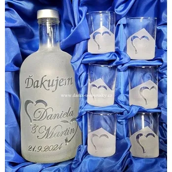 Souprava šperků Celozapískovaná svatební souprava Rohana 6+1 - Ďakujem