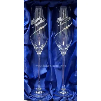 Svatební dekorace Šampusové flétny Paula Luxury - Zlatá svatba