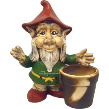 Zahradní dekorace Trpaslík Alfréd s obalem na kytky