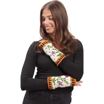 Rukavice Vlněné návleky na ruce BASANTA / bílé II.