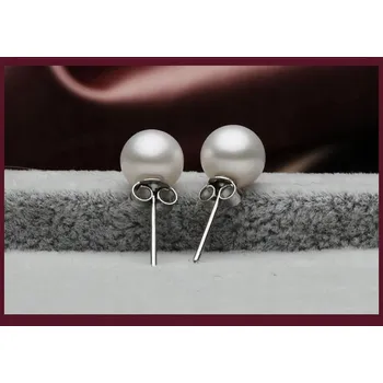 Náušnice NÁUŠNICE PEcky s PERLOU Stříbrné Dámské