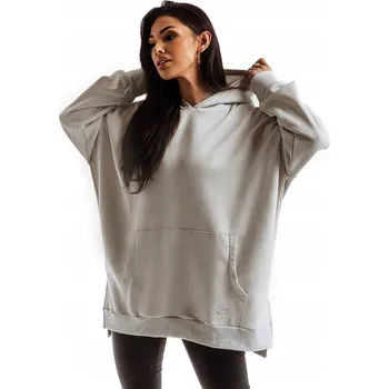 Dámská mikina Dámská oversize Mikina s kapucí , klokanka ecru LXL