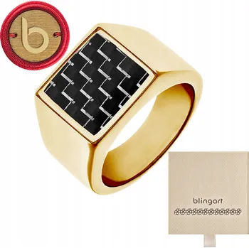 Prsten Pánský pozlacený pečetní prsten hladký RETRO PUNK ozdobný OCEL chirurgická