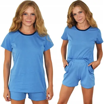 Dámské pyžamo Born2rest dámské pyžamo bavlna modré velikost M