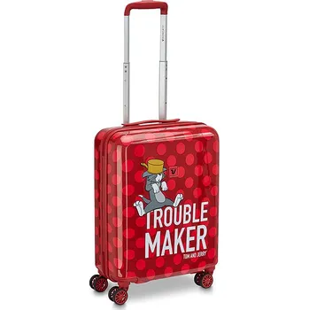 Tom & Jerry - dětský kufr s penálem 55 × 40 × 20 cm, S, červený