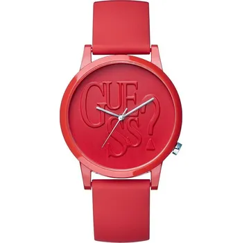 Hodinky Guess hodinky dámské pánské červený gumový řemínek