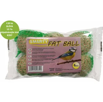 Krmivo pro ptáka JUKO Lojová koule se semínky síťka 90 g (6 ks)