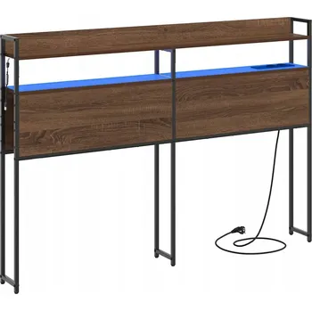 Čelo postele s policí s čelo Hnědý dub 120 cm Kompozitní dřevo