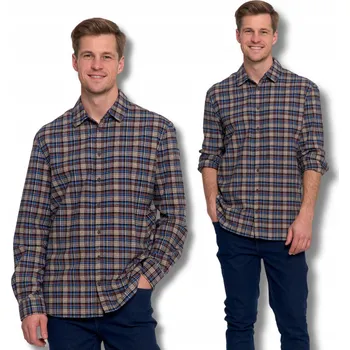 Stylová pánská flanelová košile s kostkovaným vzorem 100% Bavlna, dlouhý rukáv MORAJ XL