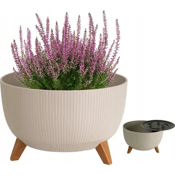 Květináč Km Express béžový plast Květináč 40 cm x 40 x 25 cm