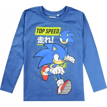 EplusM dětské tričko s dlouhým rukávem bavlna modré, velikost 128