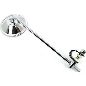 Zrcátko pro motocykl Diverse / Import Zpětné zrcátko chrom kulaté 100 mm, ramínko 260 mm, objímka 22 mm pro Zündapp, Kreidler, Hercules, Miele, DKW, NSU, Horex, Puch, Gritzner MG00000733