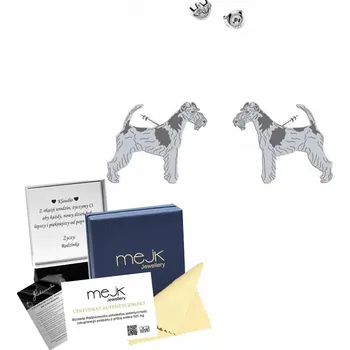 Náušnice Foxteriér drsnosrstý Náušnice puzetky STŘÍBRO 925 DEDIKACE DÁREK