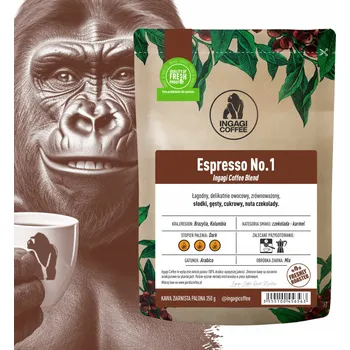 Káva Káva zrnková Arabica Ingagi Coffee Káva zrnková Ingagi Coffee Espresso No.1 250 g 250 g