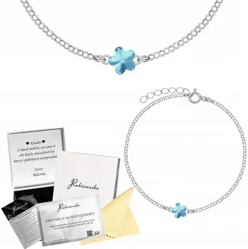 Náramek Stříbrný náramek s Kytičkou a krystalem - DEDIKACE (Věnování)