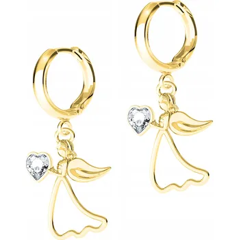 Náušnice Zlaté Náušnice Anděl se Srdcem Srdíčko Andělé Andílci STŘÍBRO 925