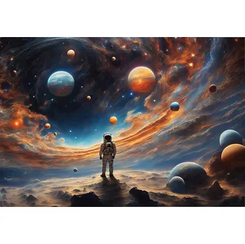 Fototapeta FOTOTAPETA KOSMONAUT PLANETY GALAXIE TAPETA PRO DĚTI CHLAPCE 350x250