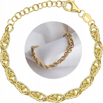 Náramek STŘÍBRNÝ NÁRAMEK RYZOSTI 925 POZLACENÁ SILNÝ VZOR