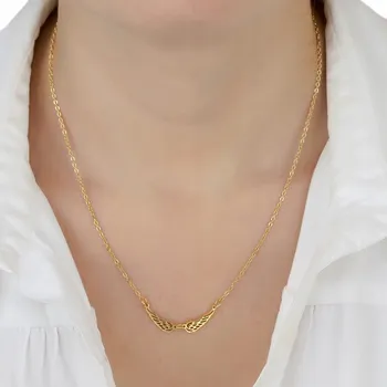 Náhrdelník Náhrdelník křídla OCEL UŠLECHTILÁ POZLÁCENÁ