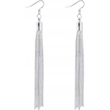 Náušnice NÁUŠNICE visací STŘÍBRNÉ s třásněmi dlouhé dámské