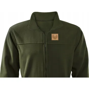 Pánská mikina Teplá mikina fleecová khaki barvy na lov se znakem JELEN - XL