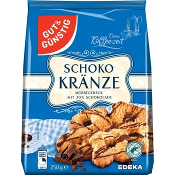 Gut&Gunstig Křehké sušenky Schoco Kranze 250g DE
