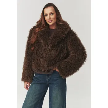 Dámská parka Makadamia Dámská kožešinová bunda C1 Barva: Hnědá, Velikost: ONE SIZE