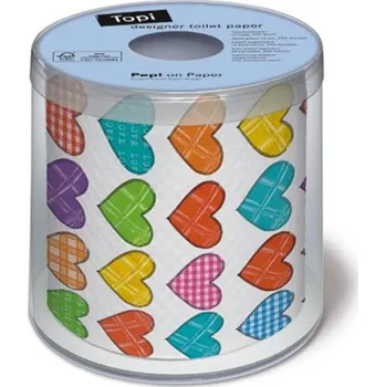 Toaletní papíry Toaletní papír s potiskem - Topi Colourful hearts