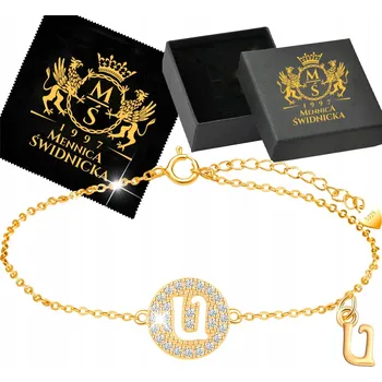 Náramek Pozlacený Dámský Náramek Písmeno T Stříbro 925