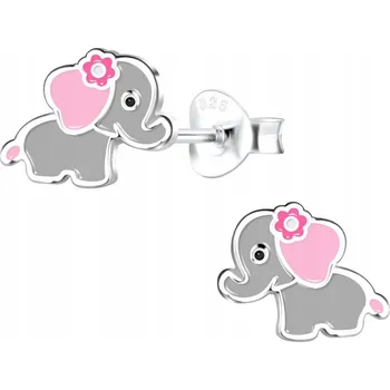 Náušnice STŘÍBRNÉ NÁUŠNICE SLONÍCI PRO DÍVKU STŘÍBRO O RYZOSTI 925 ŠROUBOVACÍ PUSSETY